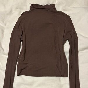 Joah Brown Brown Turtleneck Top